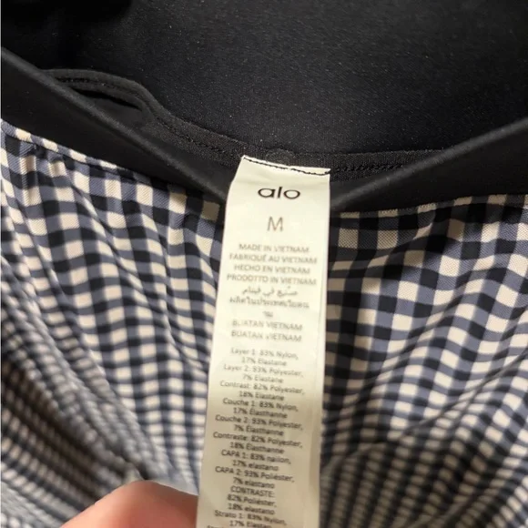 ALO Yoga Mesh Gingham Cropped Long Sleeve and Skirt Set - Picture 5 of 7